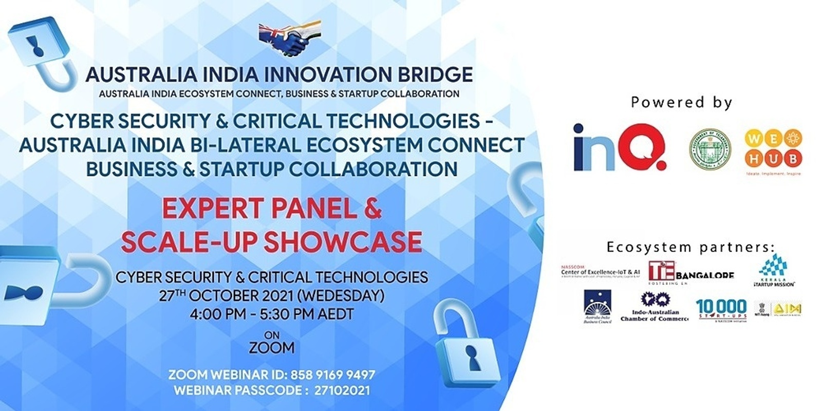 Banner image for Cyber Security & Critical Technologies - Australia India Bi-Lateral Ecosystem Connect , Business & Startup Collaboration Opportunities