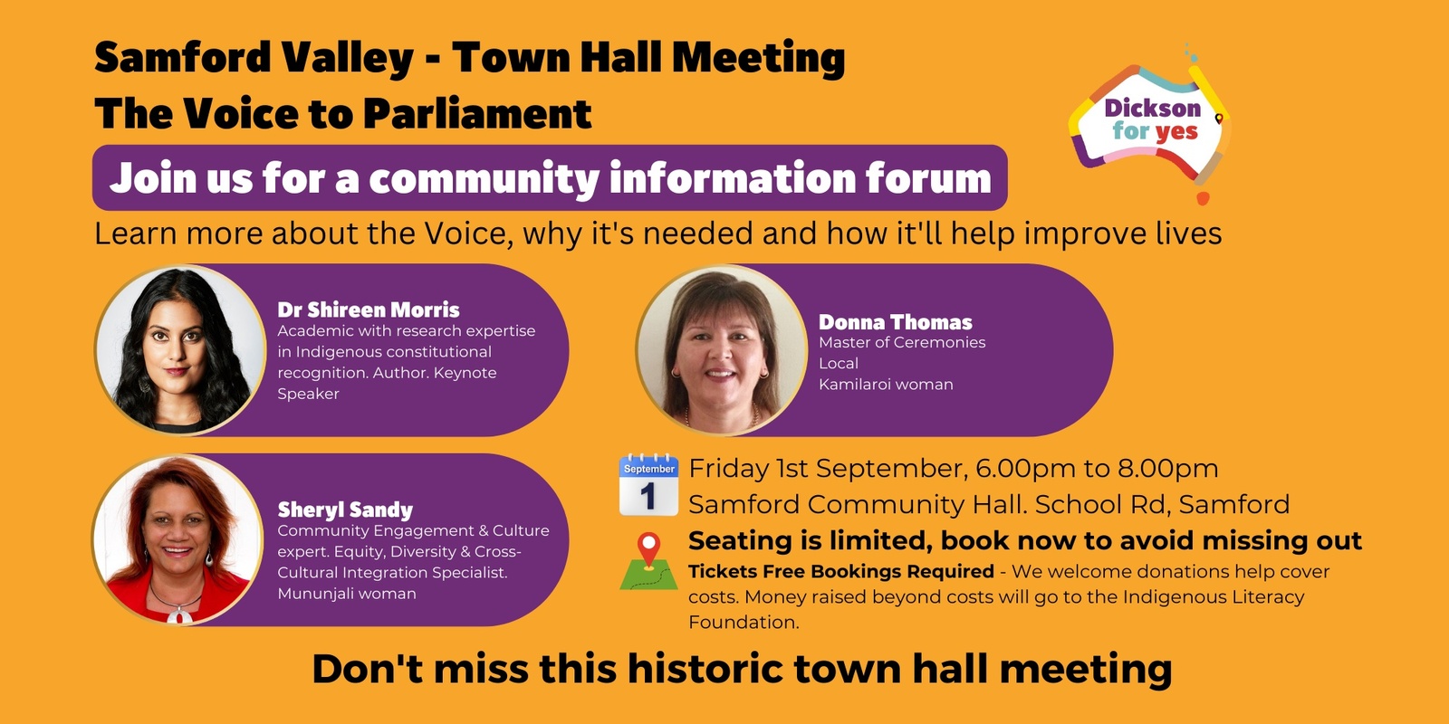 Banner image for Samford Valley - Town Hall Meeting. The Voice to Parliament.