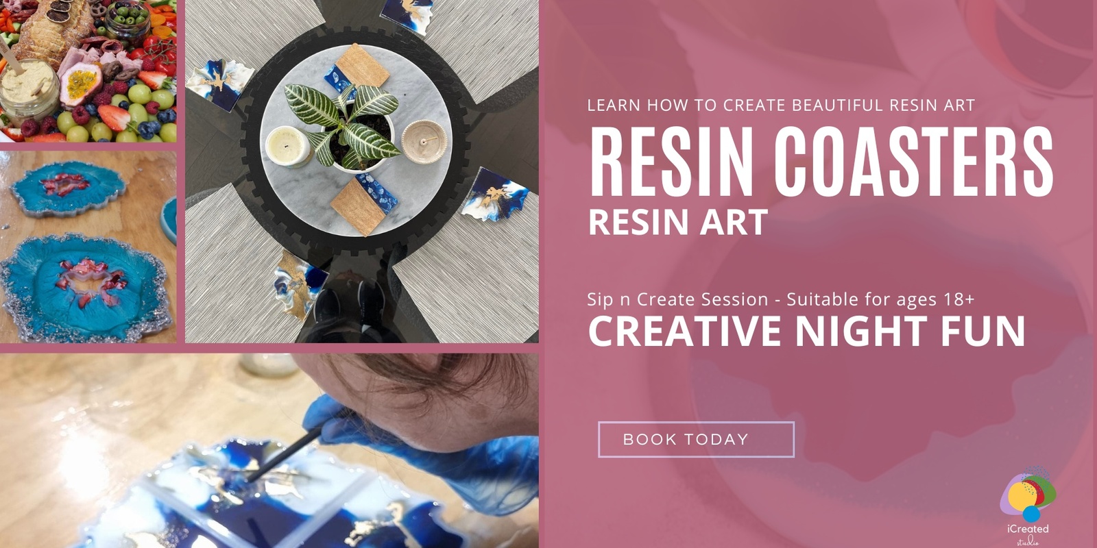 Banner image for Resin Art - Coasters - Sip n Create (18+) 