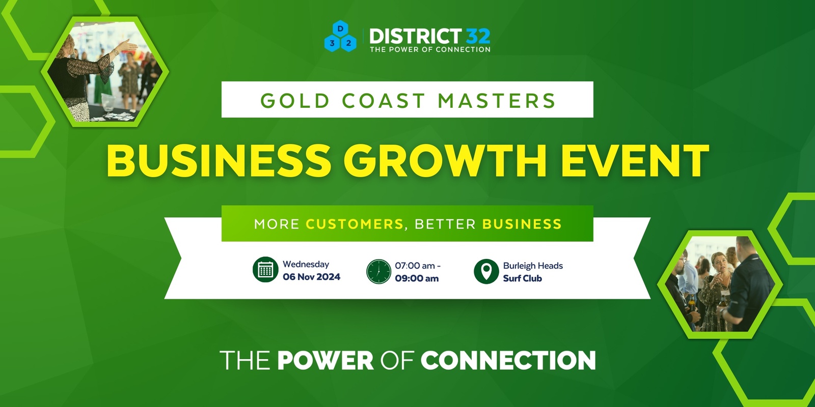 Banner image for District32 Business Networking Gold Coast – Masters-Wed 06 Nov