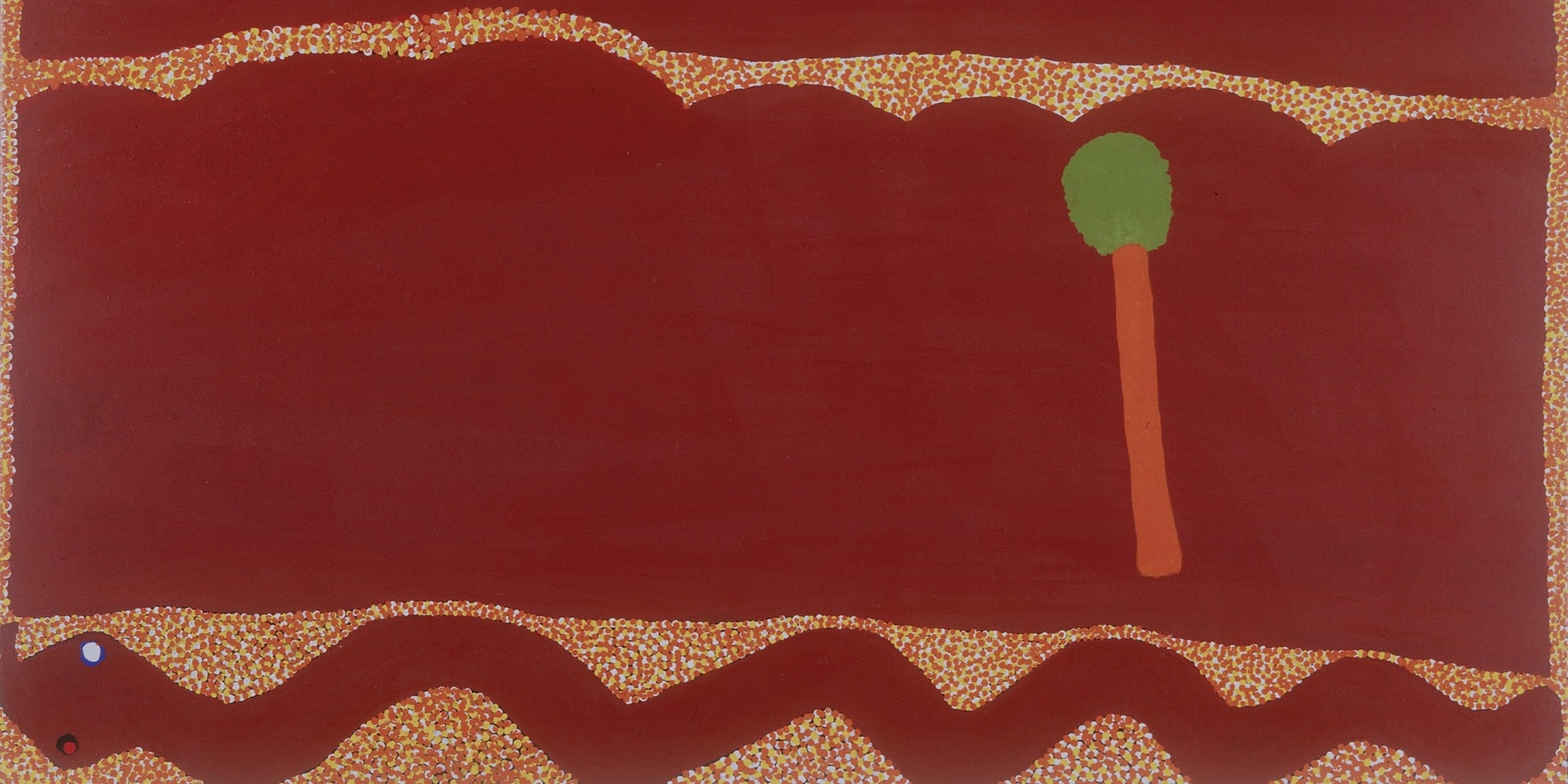 Banner image for ‘Three Echoes – Western Desert Art’ curator’s talk by Djon Mundine OAM FAHA