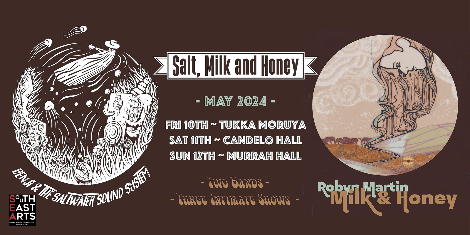 Banner image for Robyn Martin and Benji & The Saltwater Sound System at Tukka, Moruya