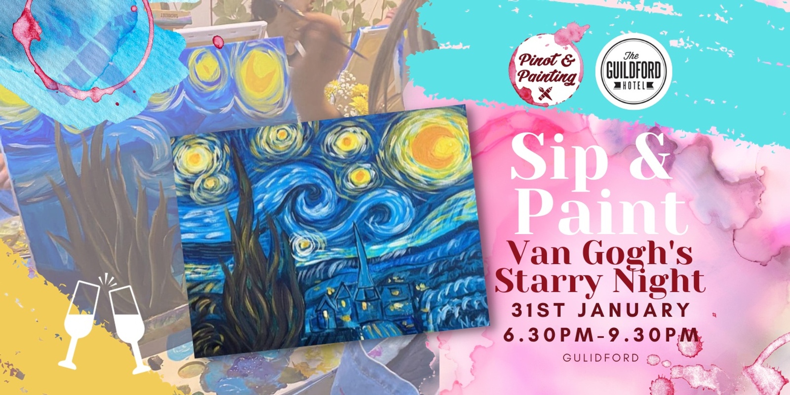 Van Gogh's Starry Night - Sip & Paint @ The Guildford Hotel