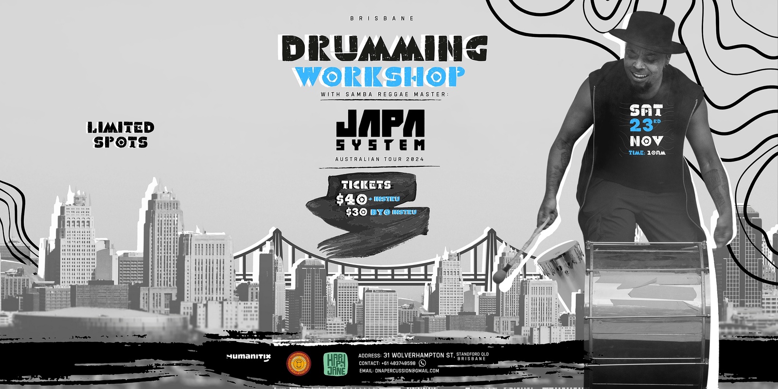 Banner image for Drumming Workshop 23/11 - Japa System - in Brisbane