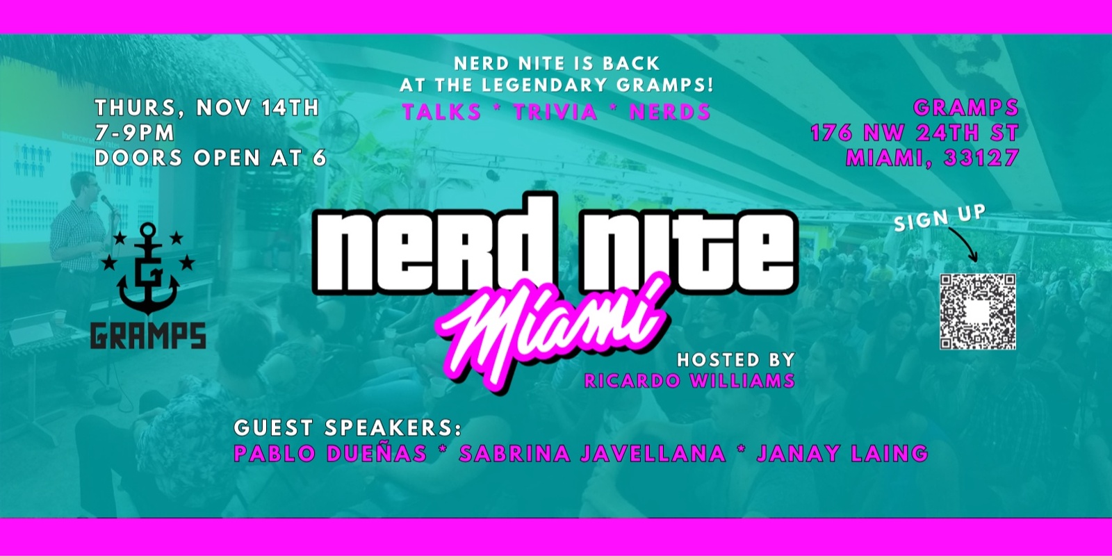 Banner image for Nerd Nite Miami RETURNS Nov 14, 2024