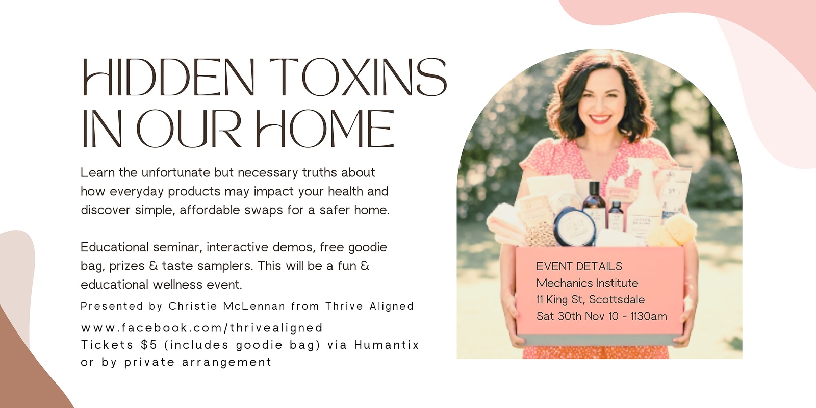 Banner image for The Hidden Toxins in our Everyday Products - A Wellness Seminar, Product Demos & Tasters (Scottsdale)