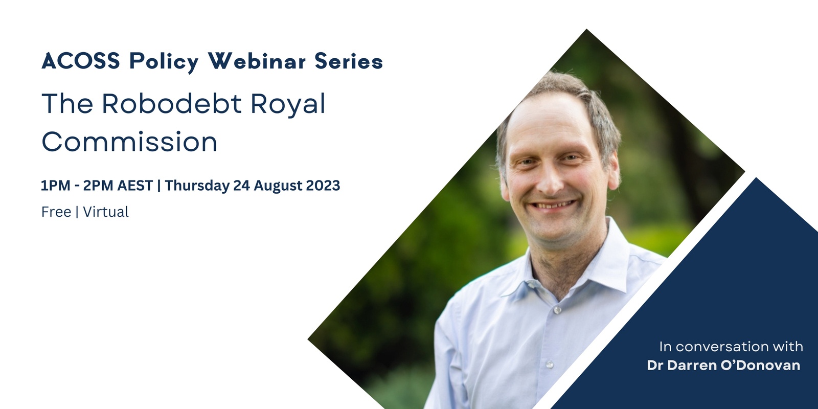 Banner image for ACOSS Policy Webinar Series: Robodebt Royal Commission