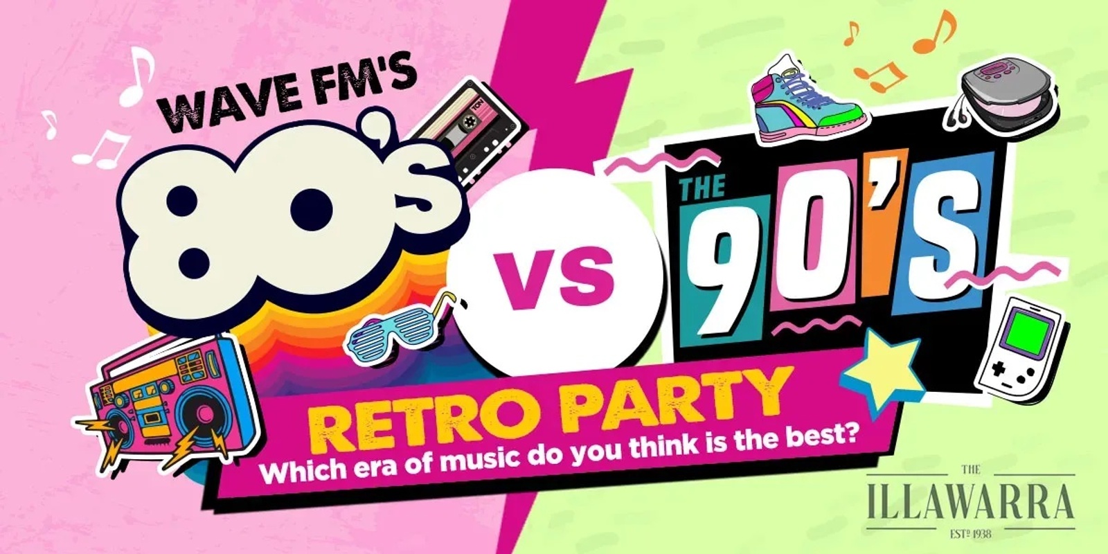 Banner image for WaveFm's 80's v 90's Retro Party!