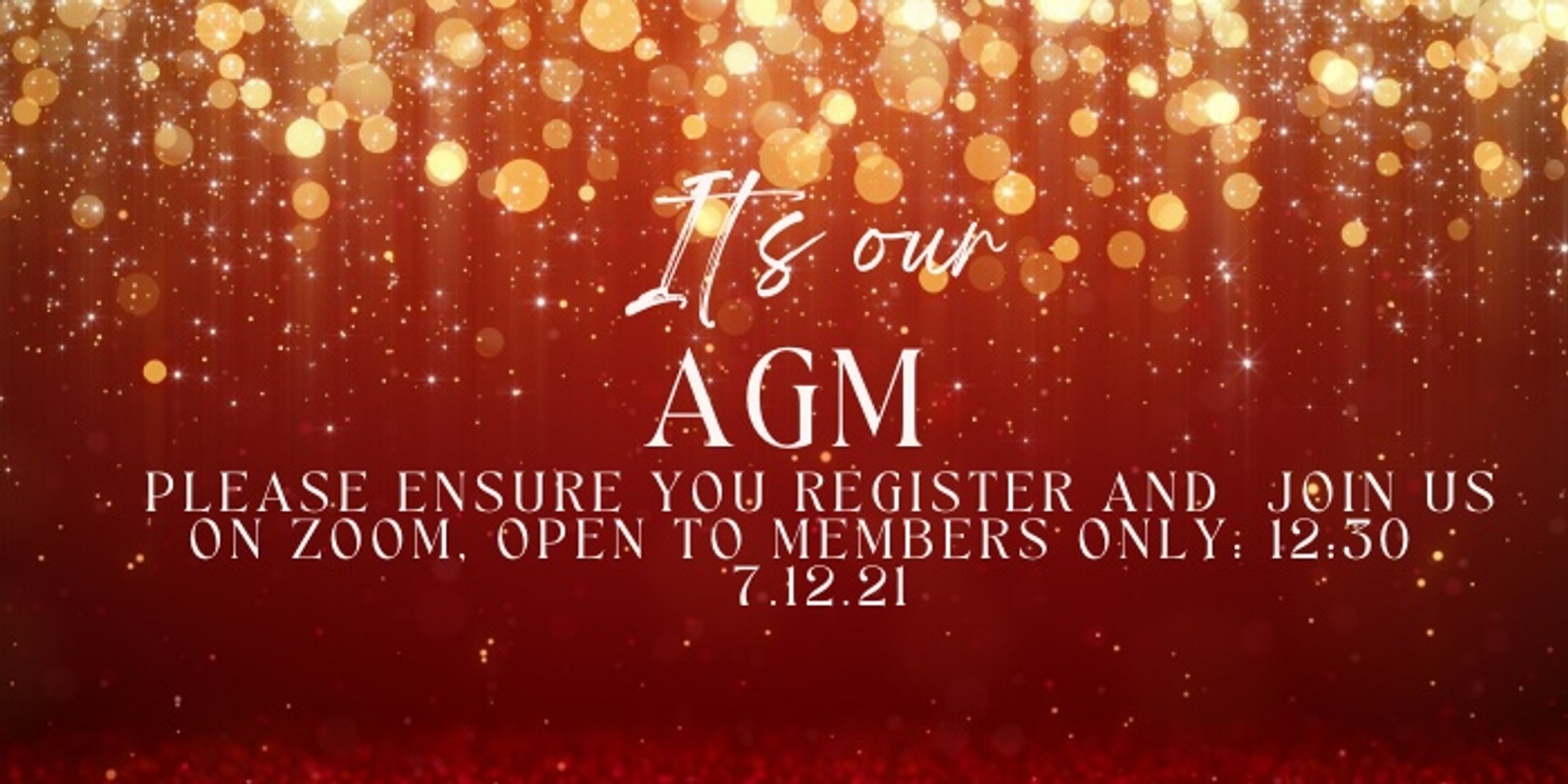 Banner image for It's our AGM, please register and join us!