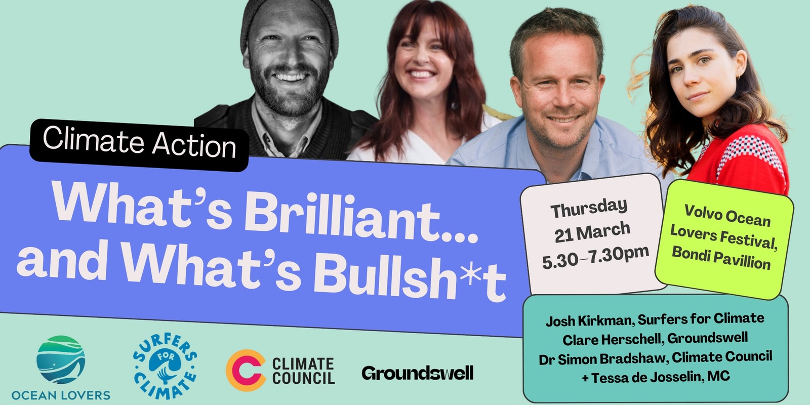 Banner image for Volvo Ocean Lovers Festival - CLIMATE ACTION: WHAT’S BRILLIANT & WHAT’S BULLSH*T