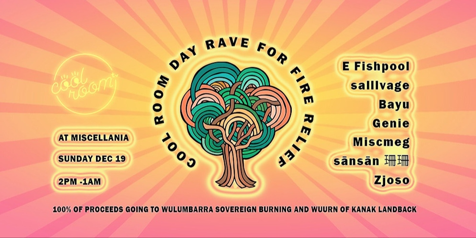 Banner image for Cool Room Day Rave for Fire Relief