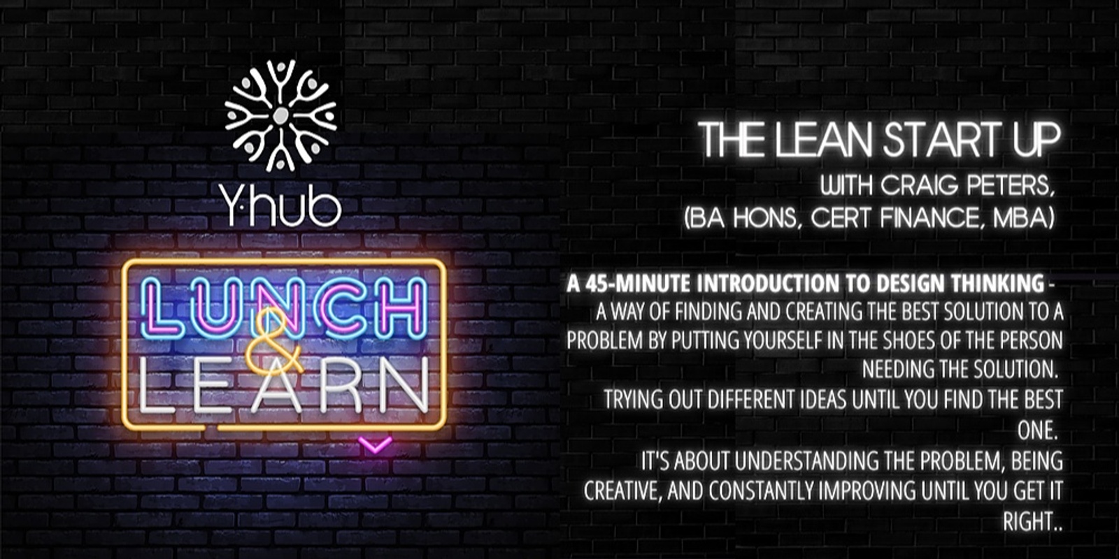 Banner image for Yhub Lunch & Learn with Craig Peters - Design Thinking