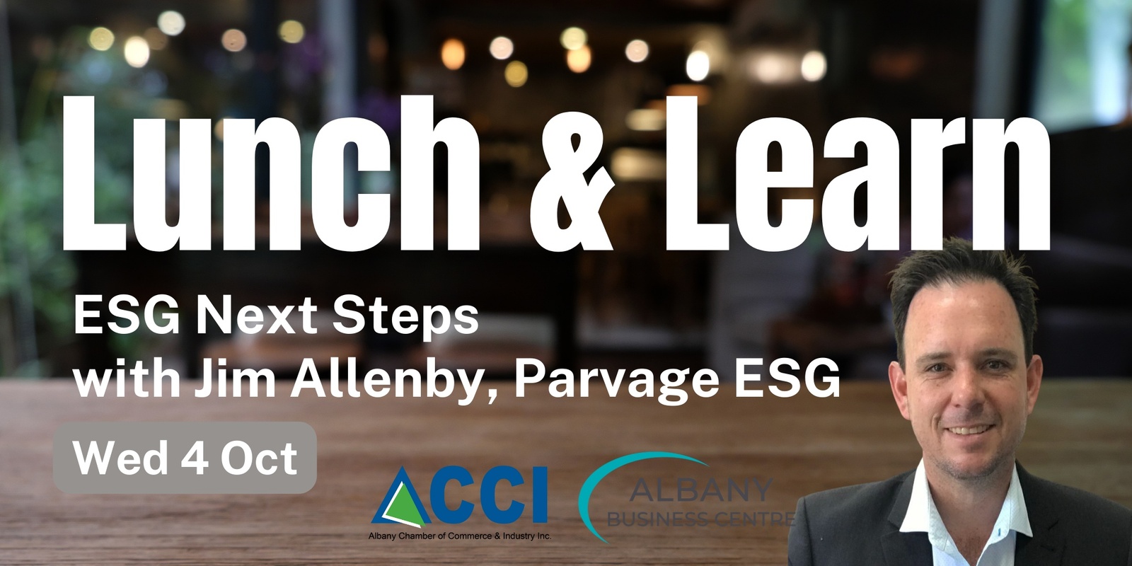 Banner image for Lunch and Learn- ESG Next Steps