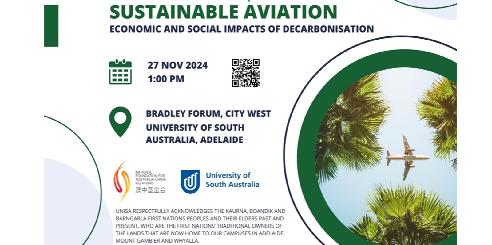 Banner image for  Sustainable Aviation Fuel Adelaide Seminar 2024 (as part of The 34th Annual Conference of Chinese Economics Society Australia)