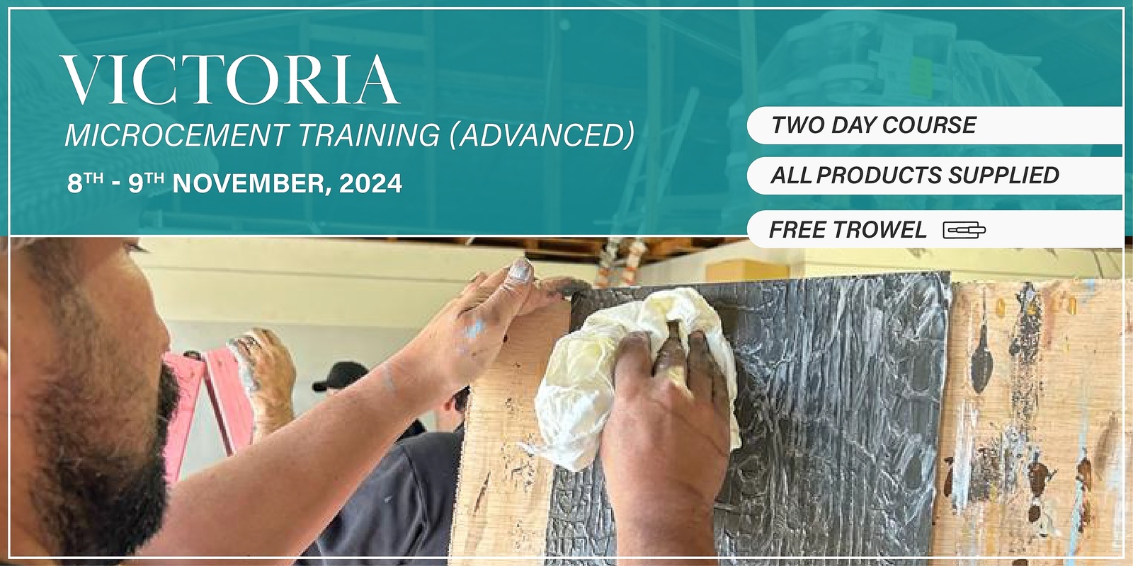 Banner image for Victoria - Advanced Microcement Course - (8th - 9th November 2024)