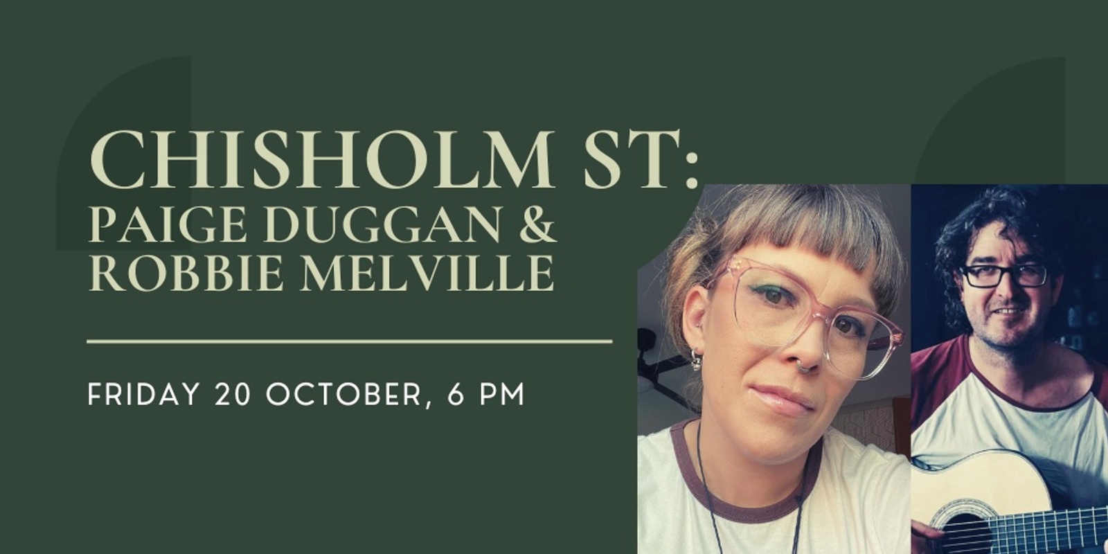 Banner image for Chisholm St: Paige Duggan & Robbie Melville