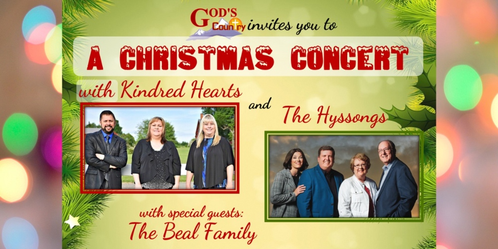 Banner image for The Hyssongs, Kindred Hearts & The Beal Family CHRISTMAS!