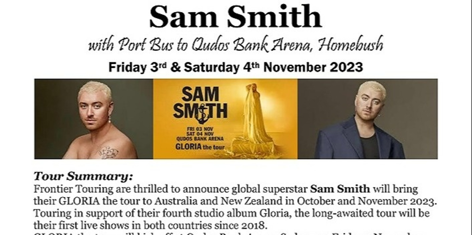 Banner image for Sam Smith with Port Bus