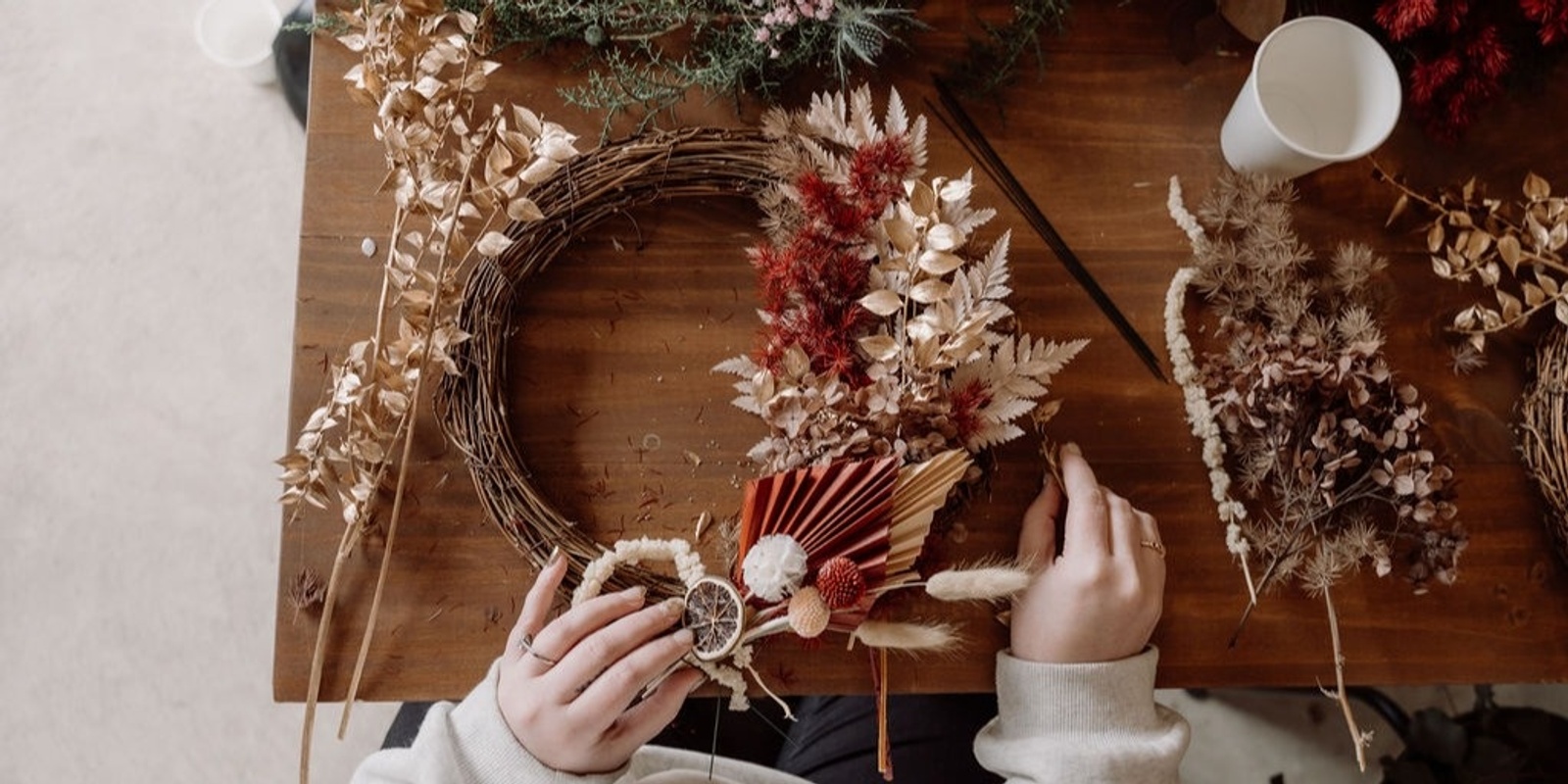 Banner image for Dried Floral Christmas Wreath Workshop Coldstream