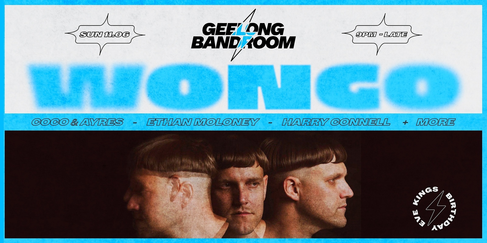 Banner image for Geelong Bandroom King's Birthday Eve ▬ Wongo 