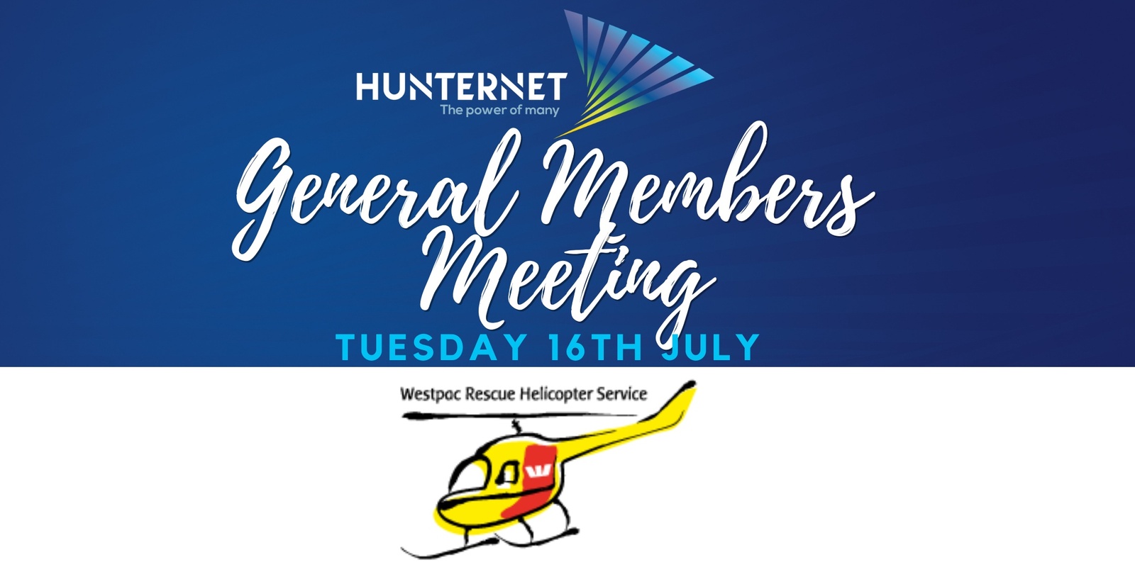 Banner image for HunterNet General Members Meeting - Hosted by Westpac Rescue Helicopter Service