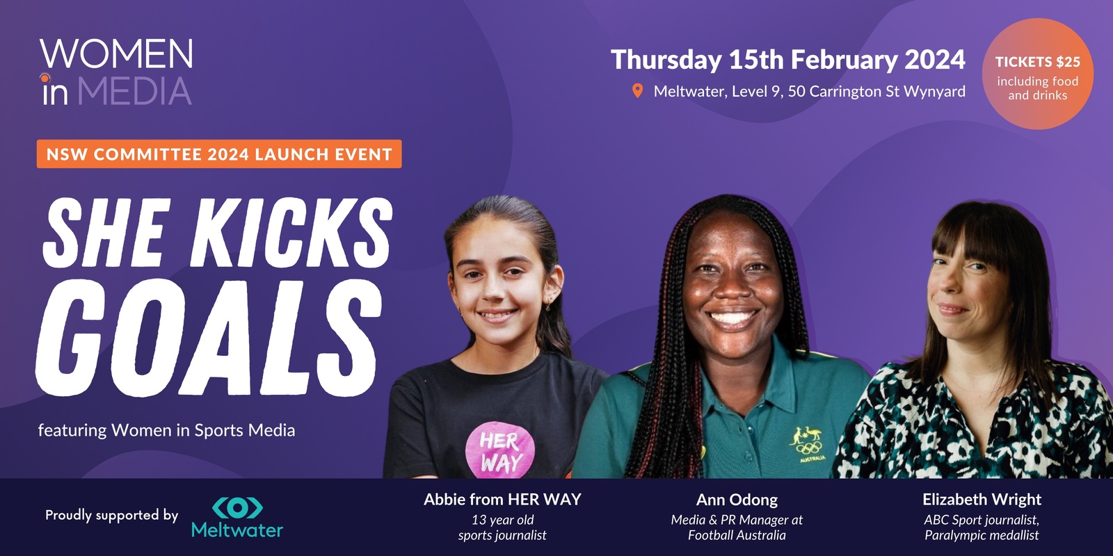 Banner image for Women in Media 2024 Launch: She Kicks Goals featuring Women in Sports Media