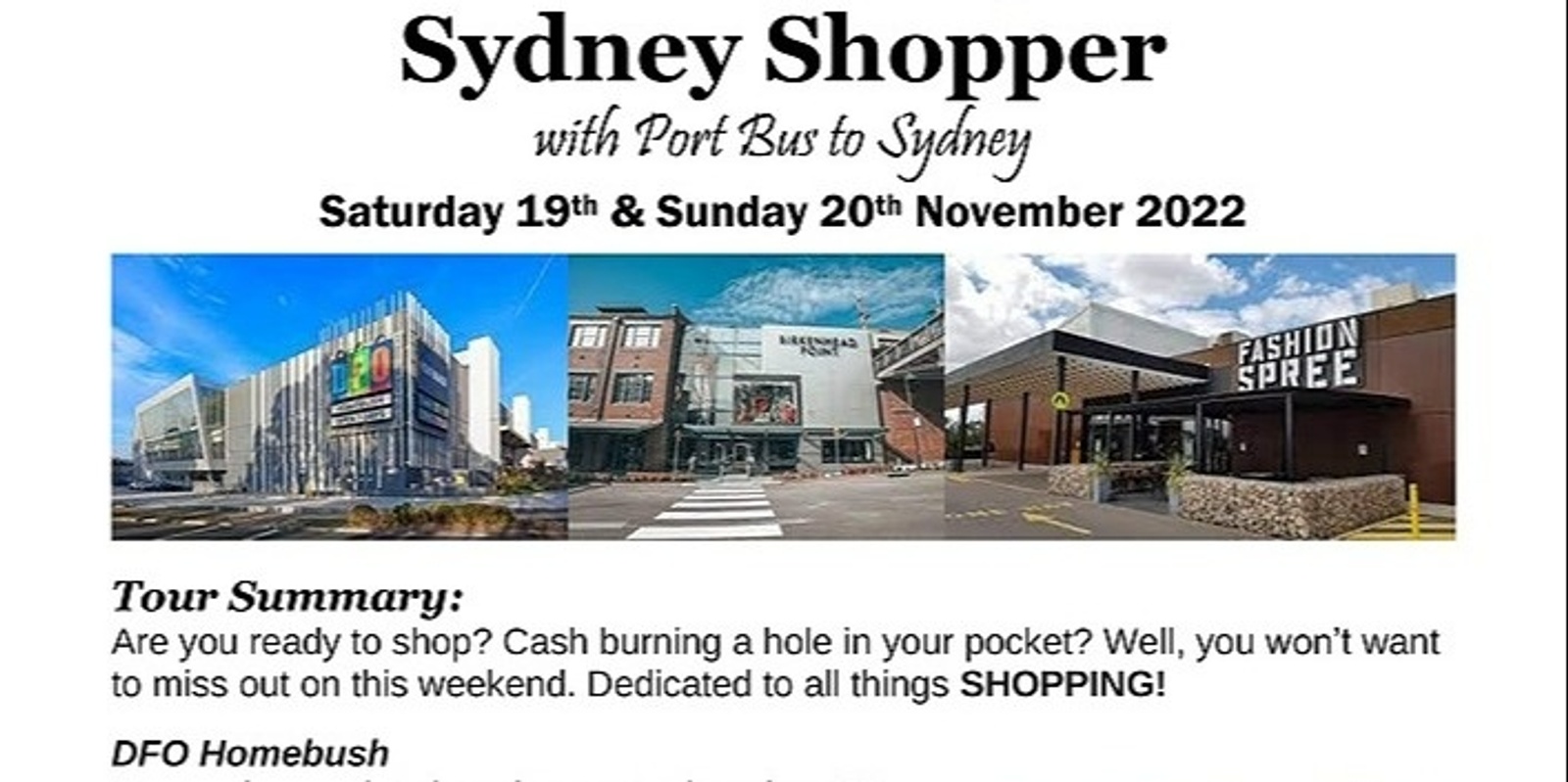 Banner image for Sydney Shopper