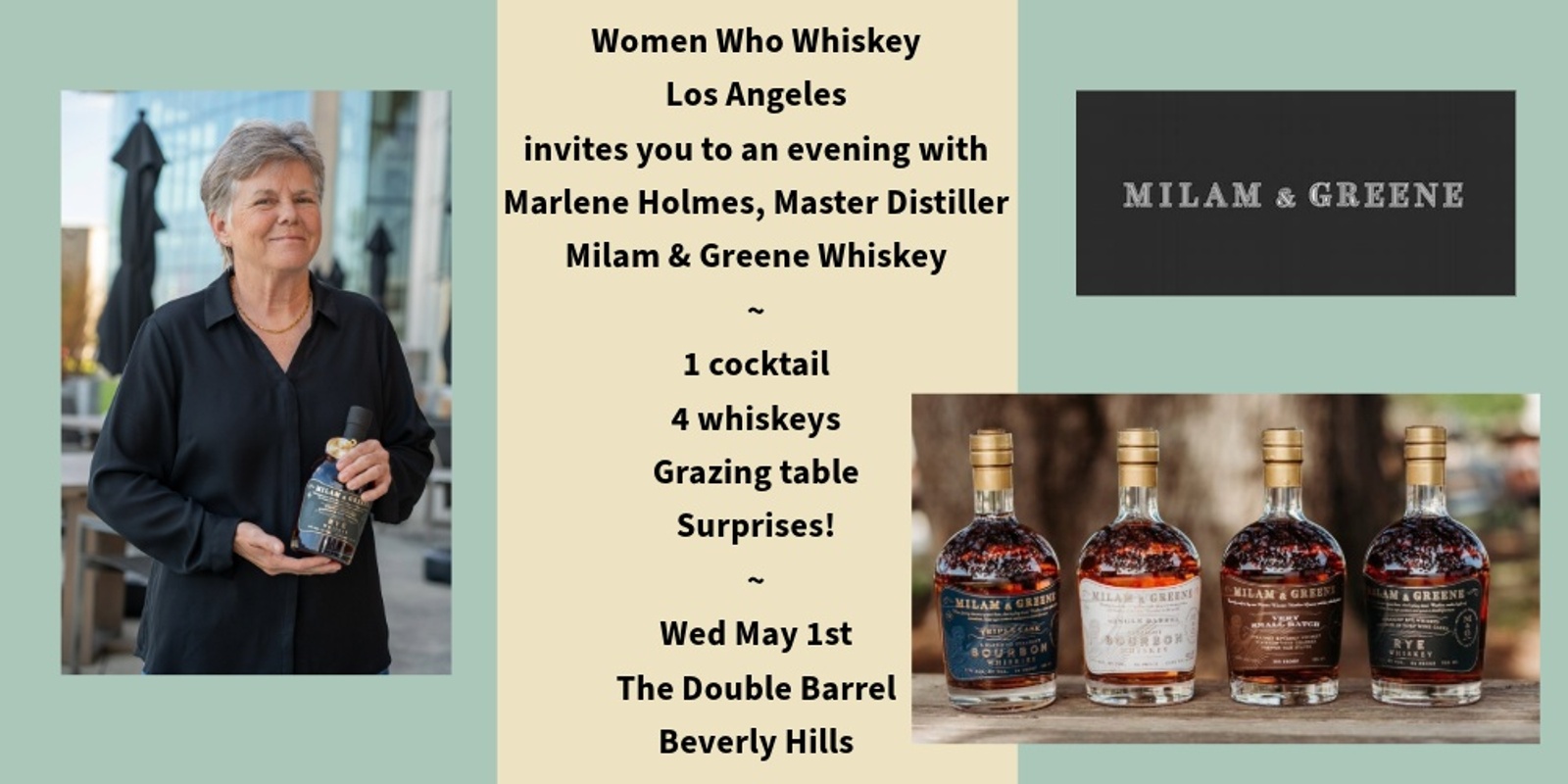 Banner image for Milam & Greene Whiskey Tasting w/ Master Distiller Marlene Holmes