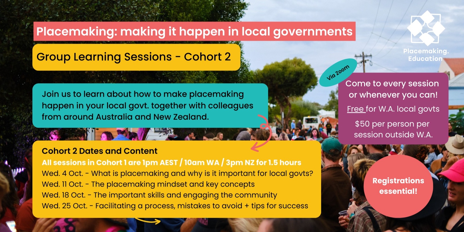 Banner image for Placemaking: making it happen in local governments group learning sessions COHORT 2