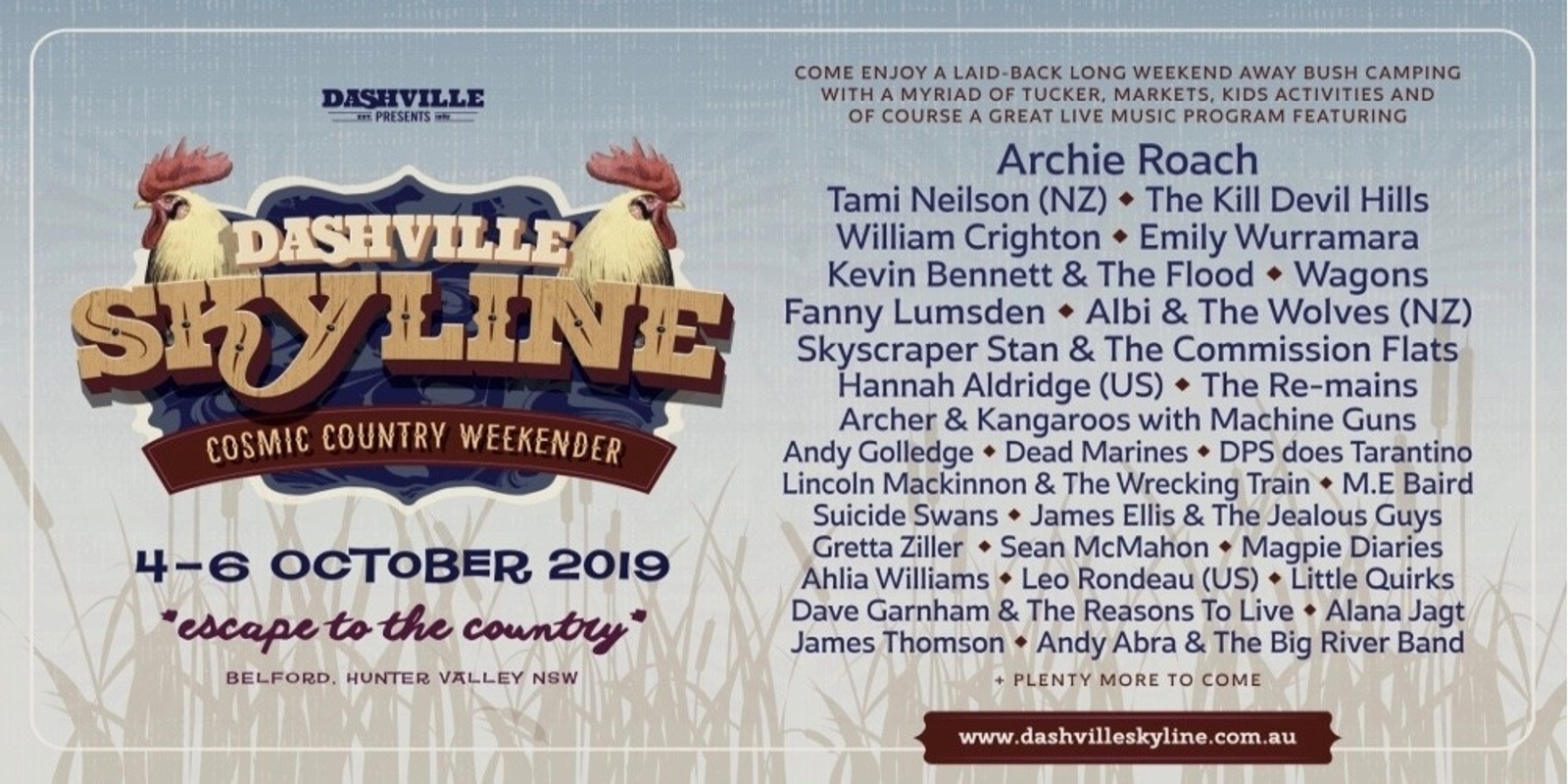 Banner image for Dashville Skyline - Cosmic Country Weekender 2019