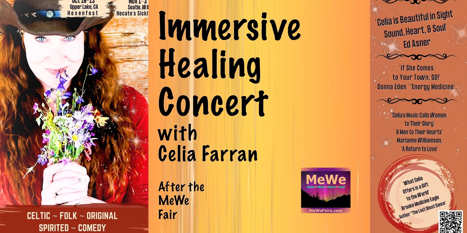 Banner image for Immersive Healing Concert with Celia Farran after the MeWe Fair in Newport 10-26-24