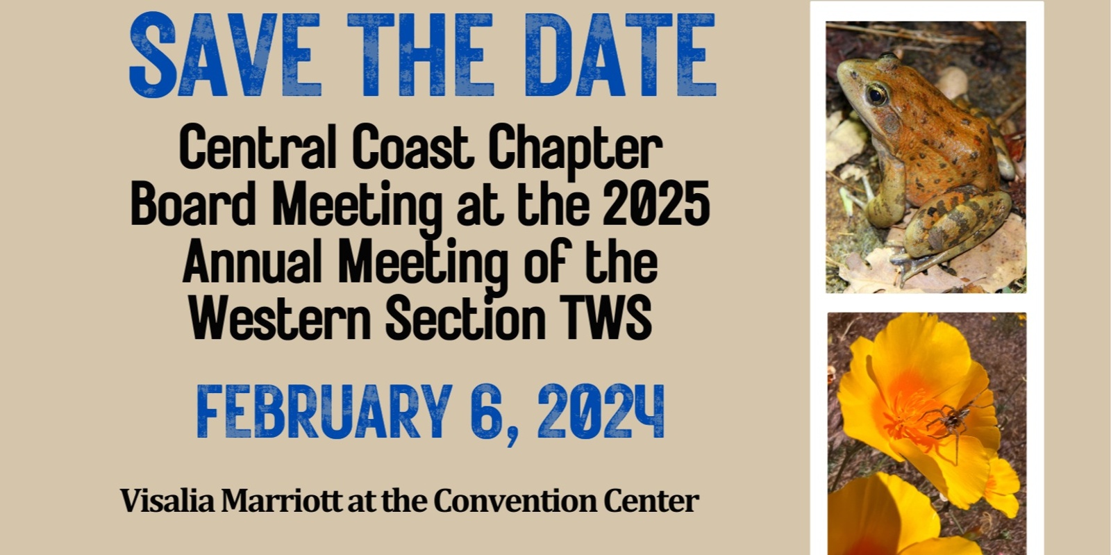 Banner image for Central Coast Chapter Board Meeting at the 2025 Annual Meeting of TWS-WS