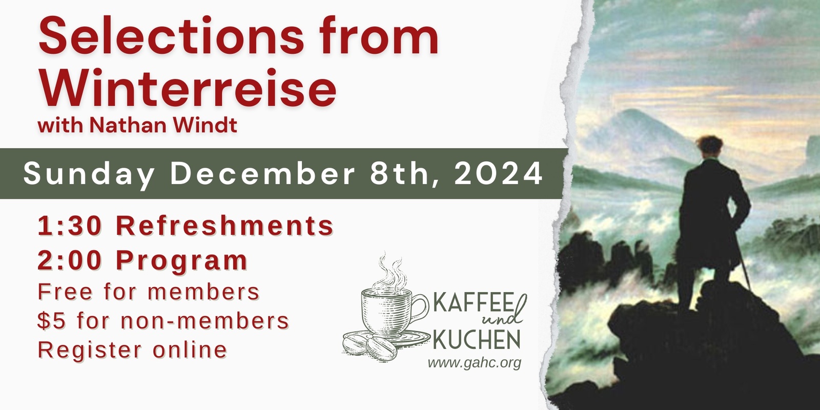 Banner image for Kaffee und Kuchen: Selections from Winterreise