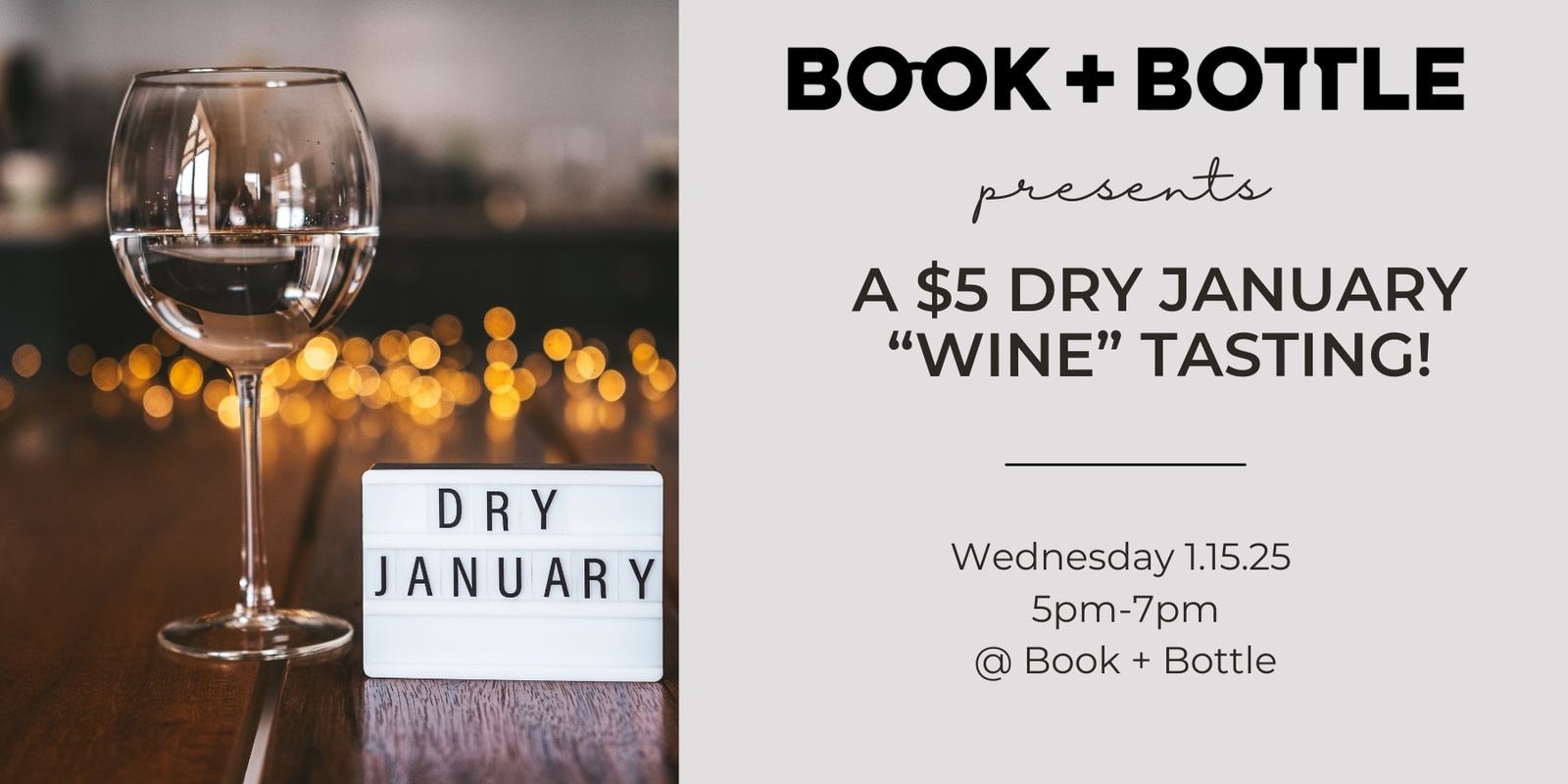 Banner image for $5 Dry January "Wine" Tasting