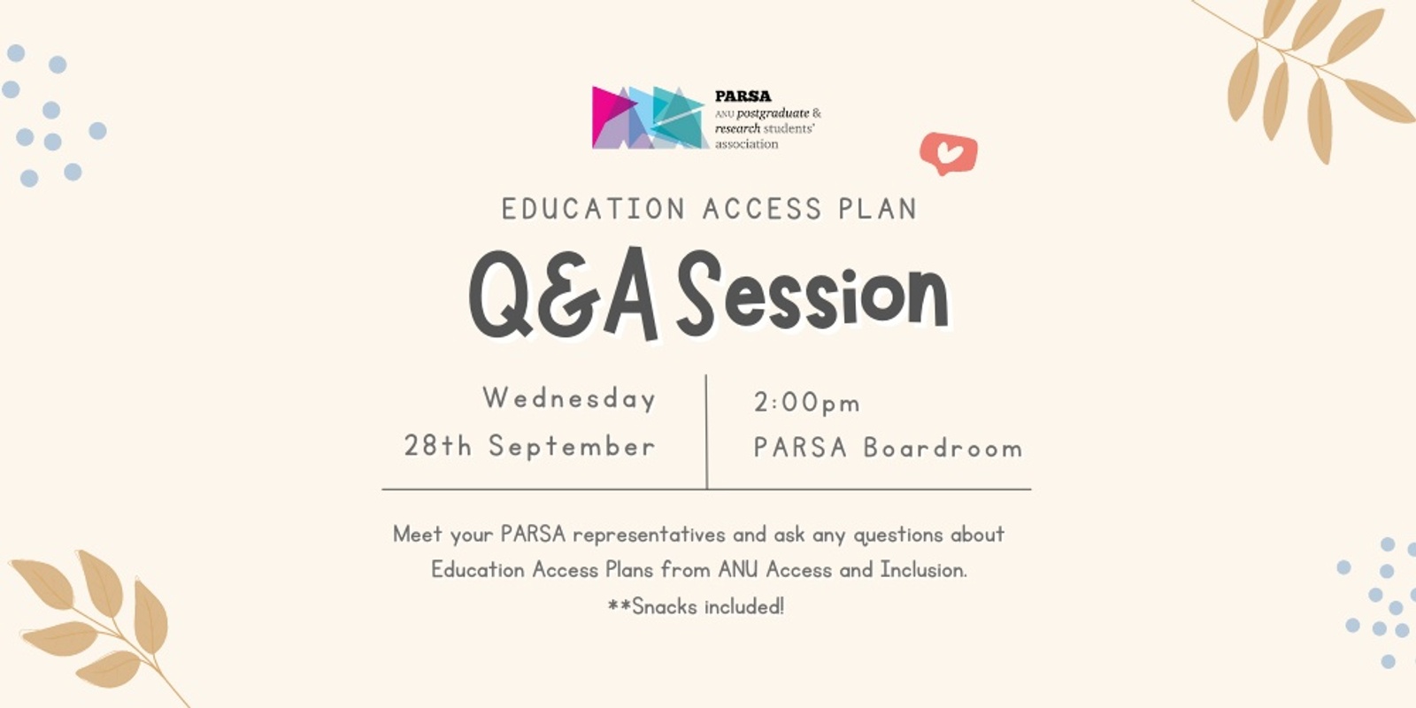 Banner image for Education Access Plan Q&A Session 