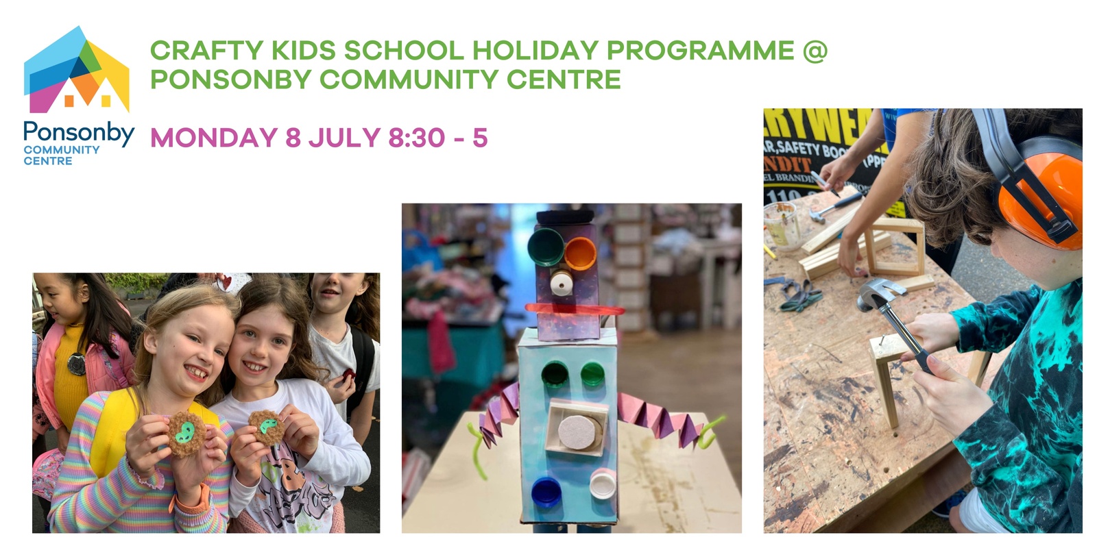 Banner image for Crafty Kids School Holiday Programme Monday 8th July