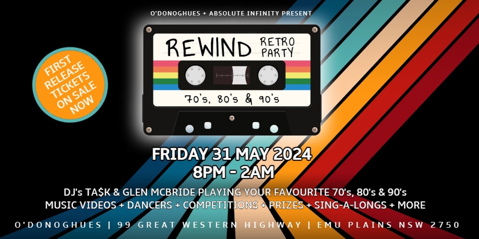 Banner image for REWIND Retro Party @ O'Donoghues