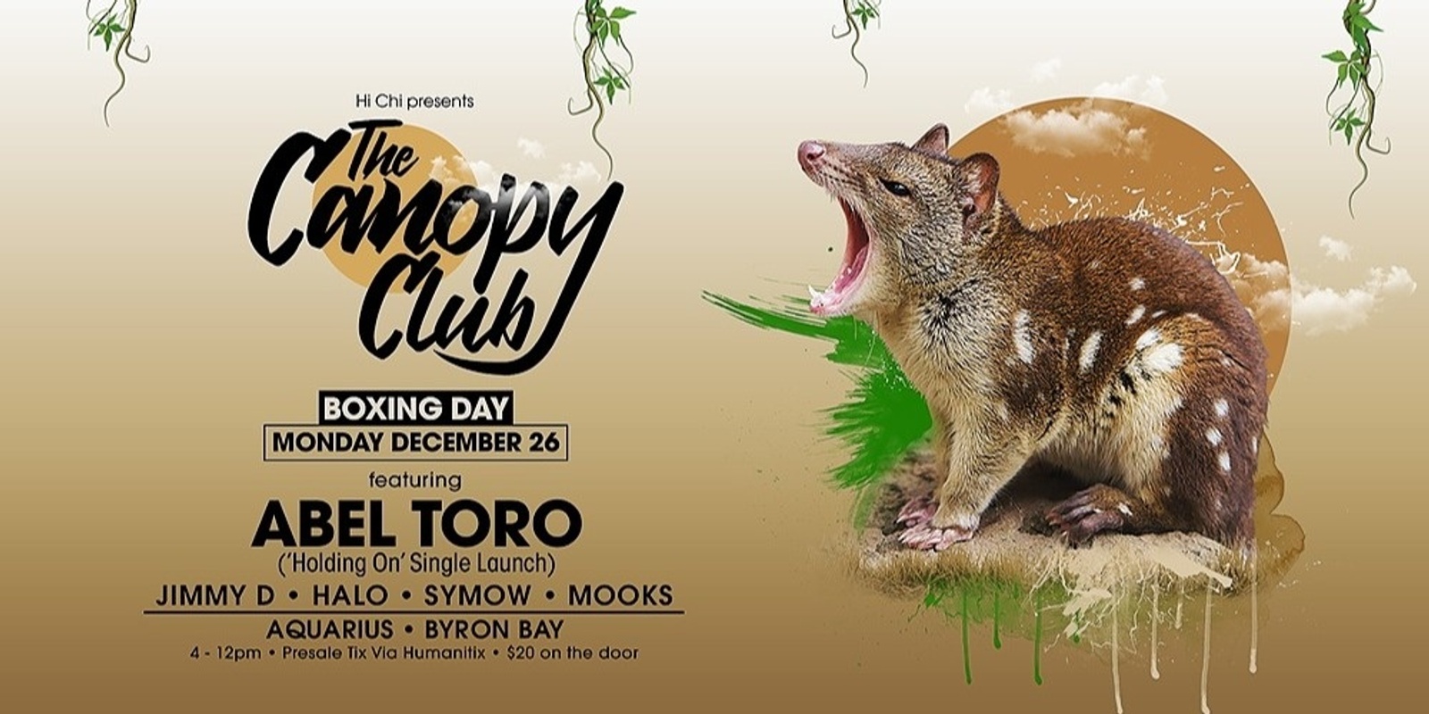 Banner image for 🌳 The Canopy Club #009 🌳 Abel Toro 'Holding On' Single Launch + Jimmy D, Halo, Symow & Mooks