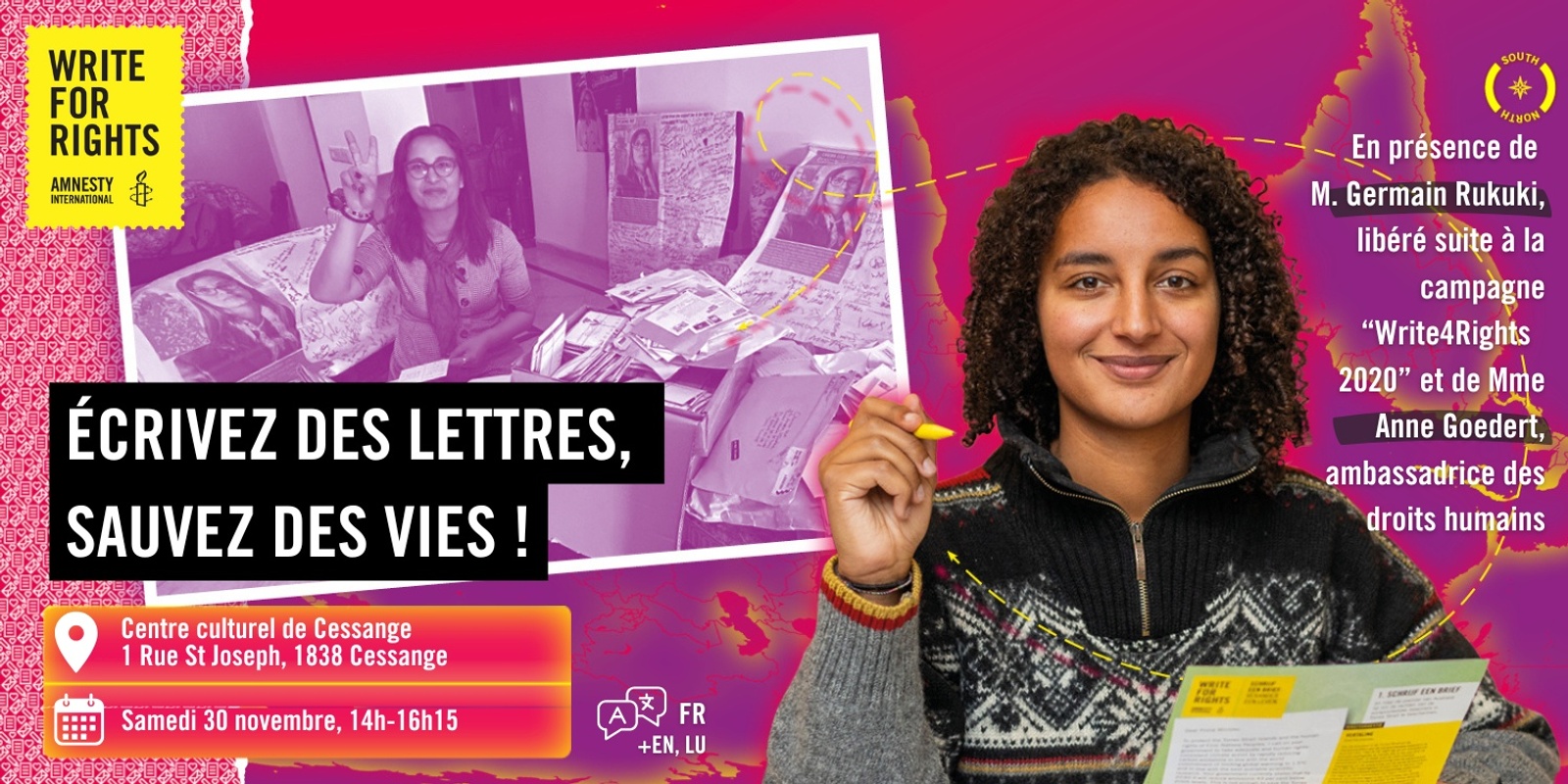 Banner image for Écrivez des lettres, sauvez des vies ! 