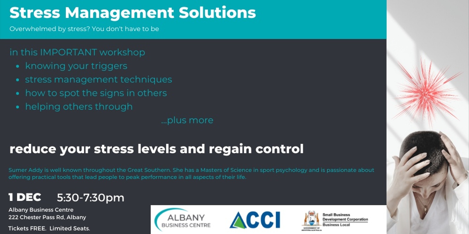Banner image for Stress Management Solutions - Albany