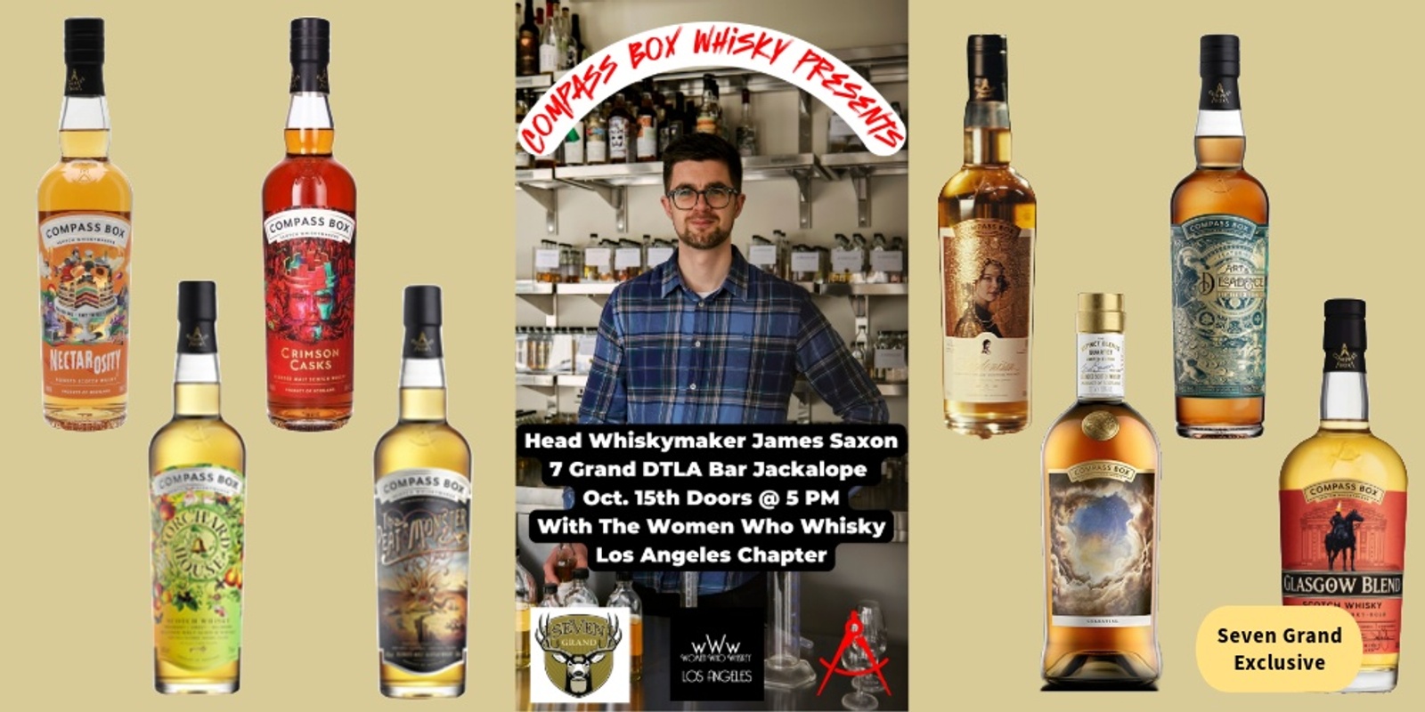 Banner image for Compass Box Whisky w/ Head Whiskymaker James Saxon; ticket includes a bottle!