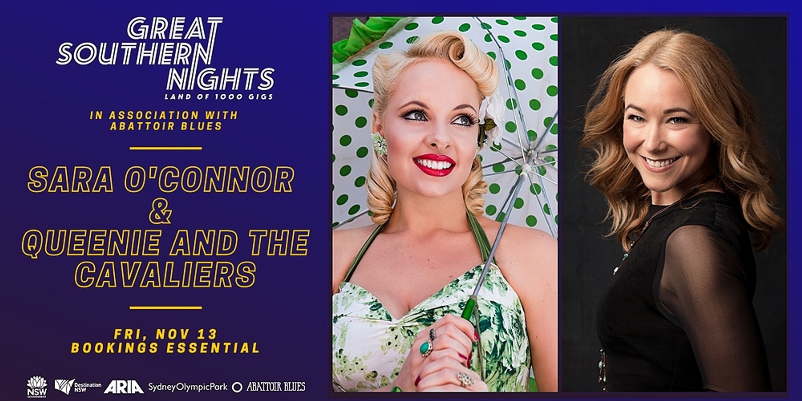 Banner image for Sara O'Connor & Queenie & The Cavaliers - Great Southern Nights