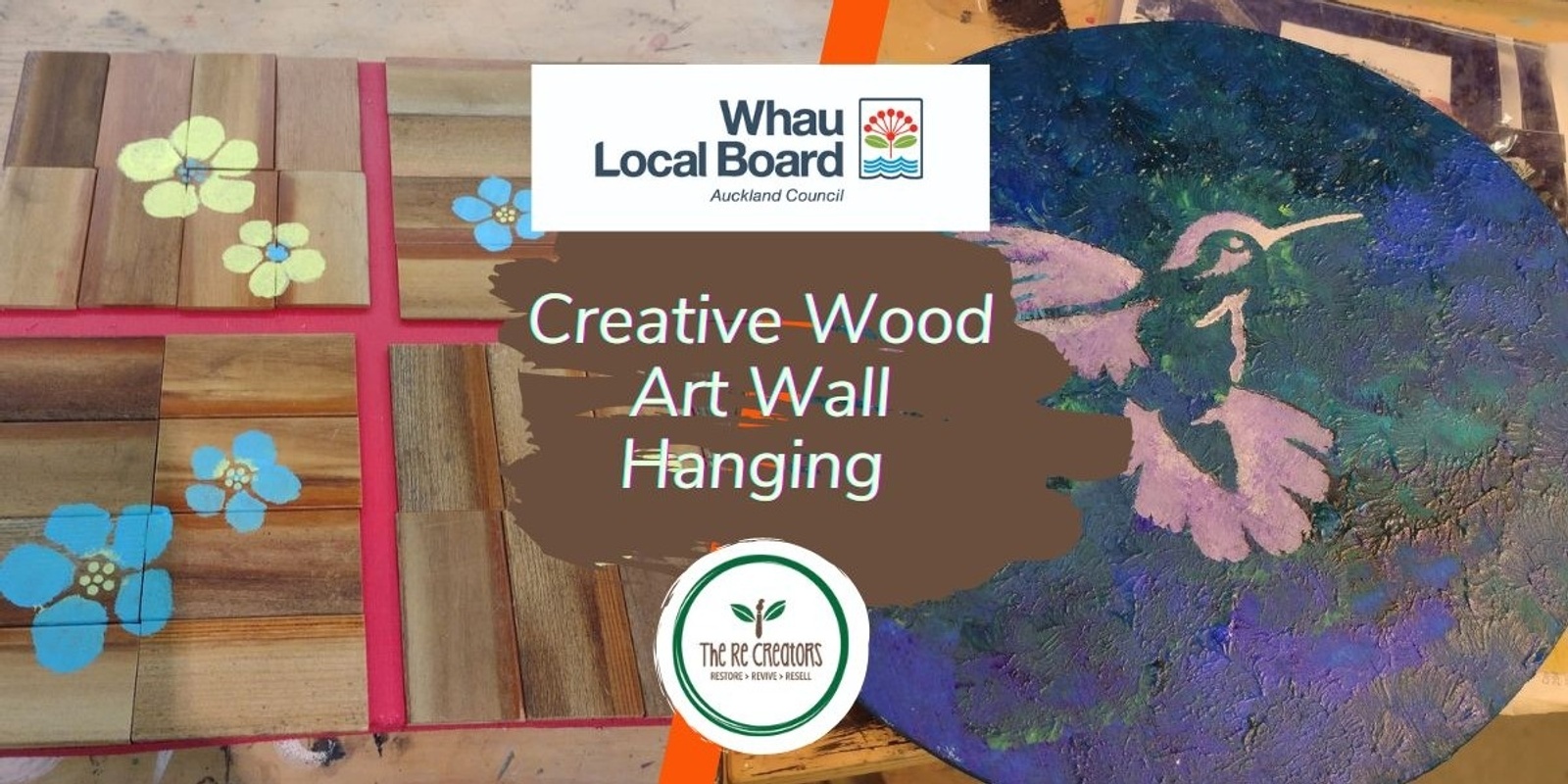 Banner image for Creative Wood Art Wall Hanging, New Lynn Community Centre, Saturday 27 May 3pm-5pm