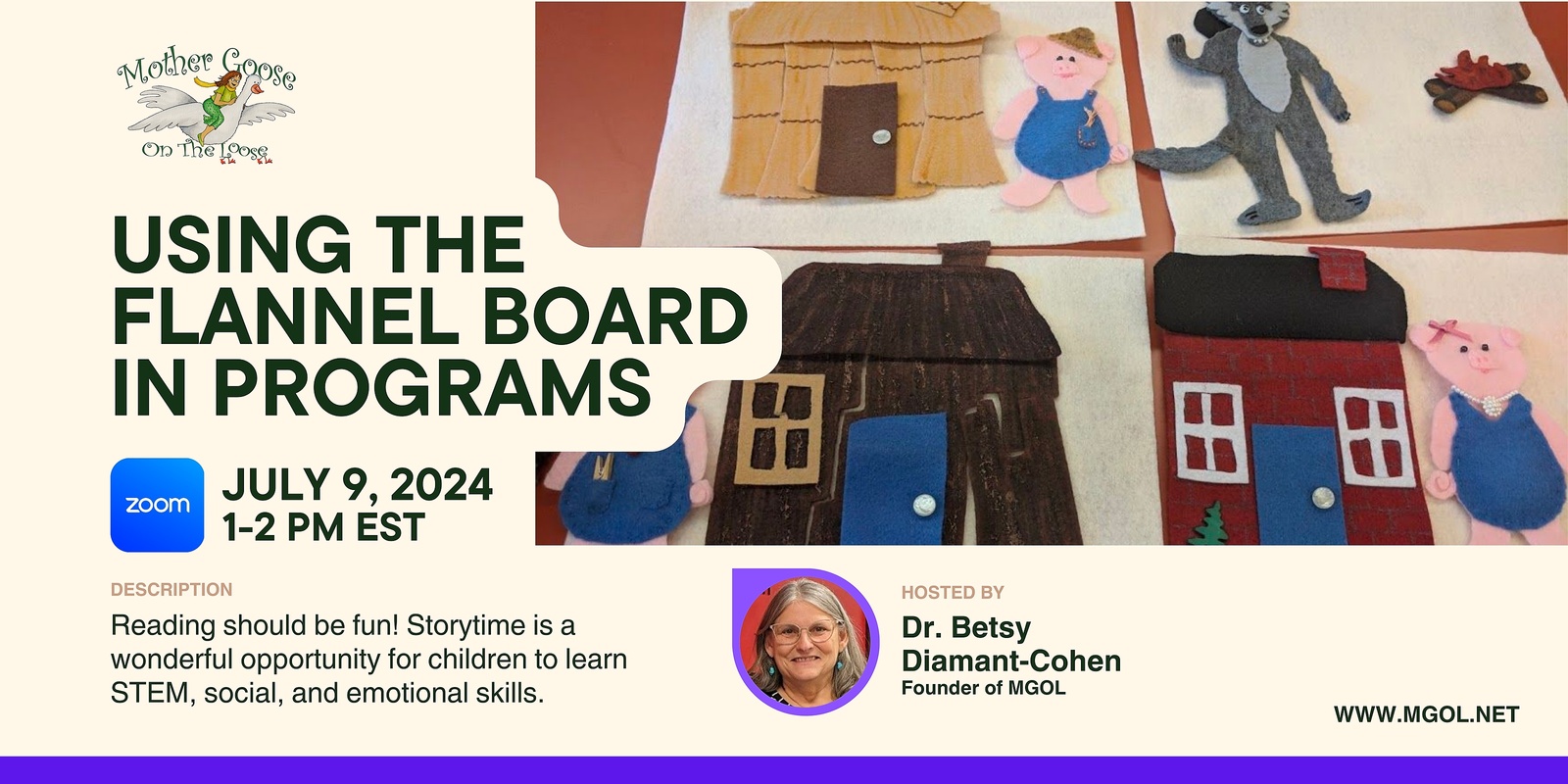 Banner image for Using the Flannel Board in Programs  for Early Literacy with Dr. Betsy Diamant-Cohen