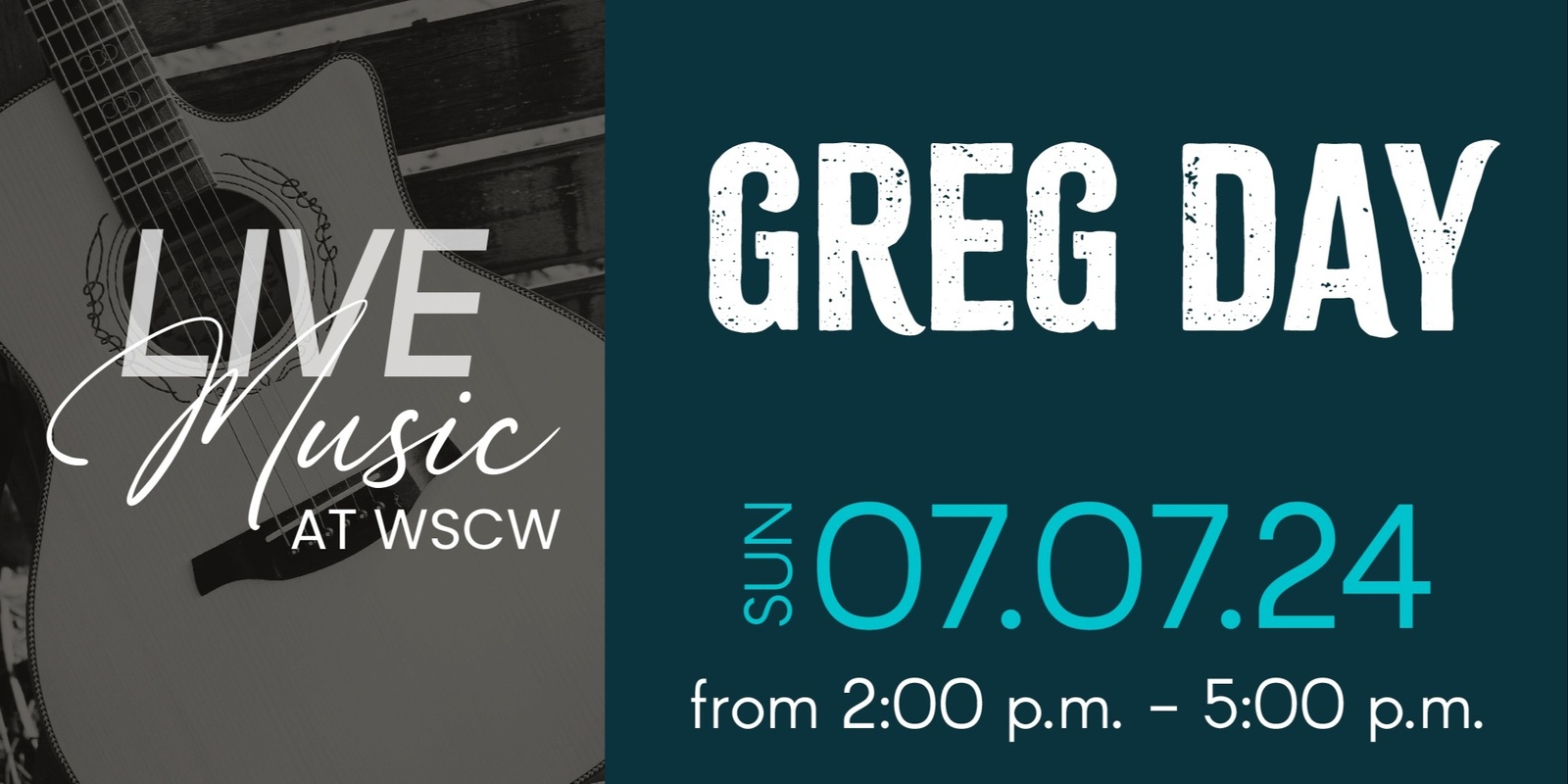 Banner image for Greg Day Live at WSCW July 7