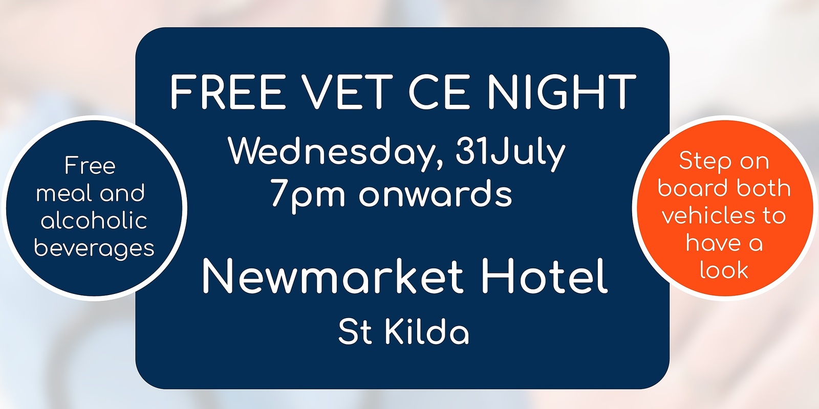 Banner image for Free Vet CE night. Laugh and Learn