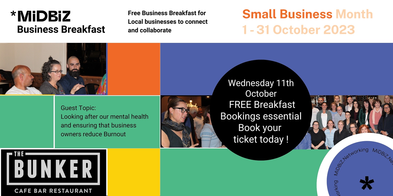 Banner image for  MID BIZ - SMALL BUSINESS MONTH FREE BREAKFAST for Business