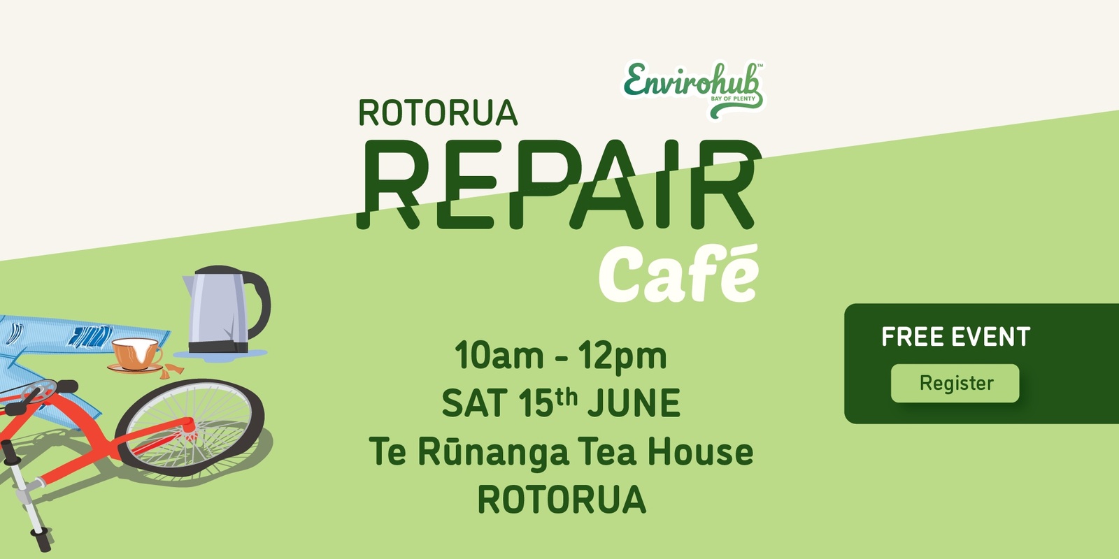 Banner image for Rotorua Repair Cafe - June