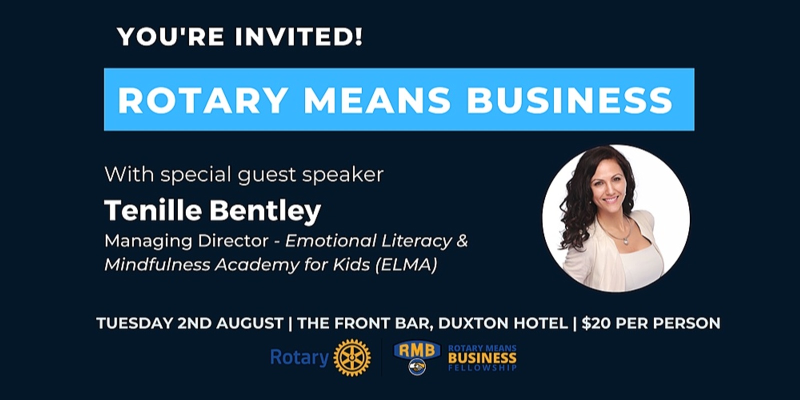 Banner image for Rotary Means Business | Tenille Bentley | August 2, 2022