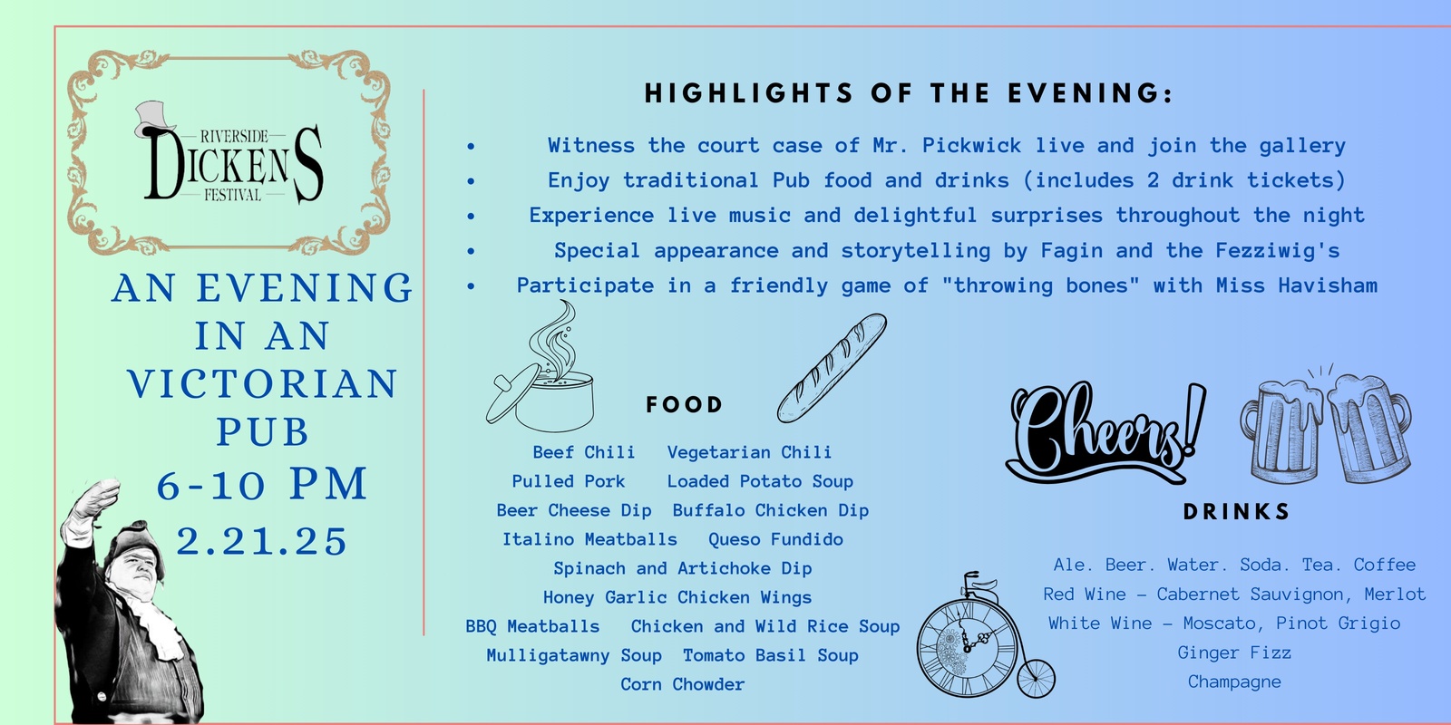 Banner image for Riverside Dickens festival: An Evening in an Victorian Pub!